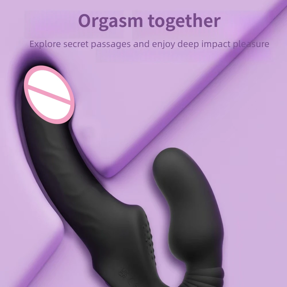 Strapless strap-on dildo vibrator met afstandsbediening dames_voghion.com