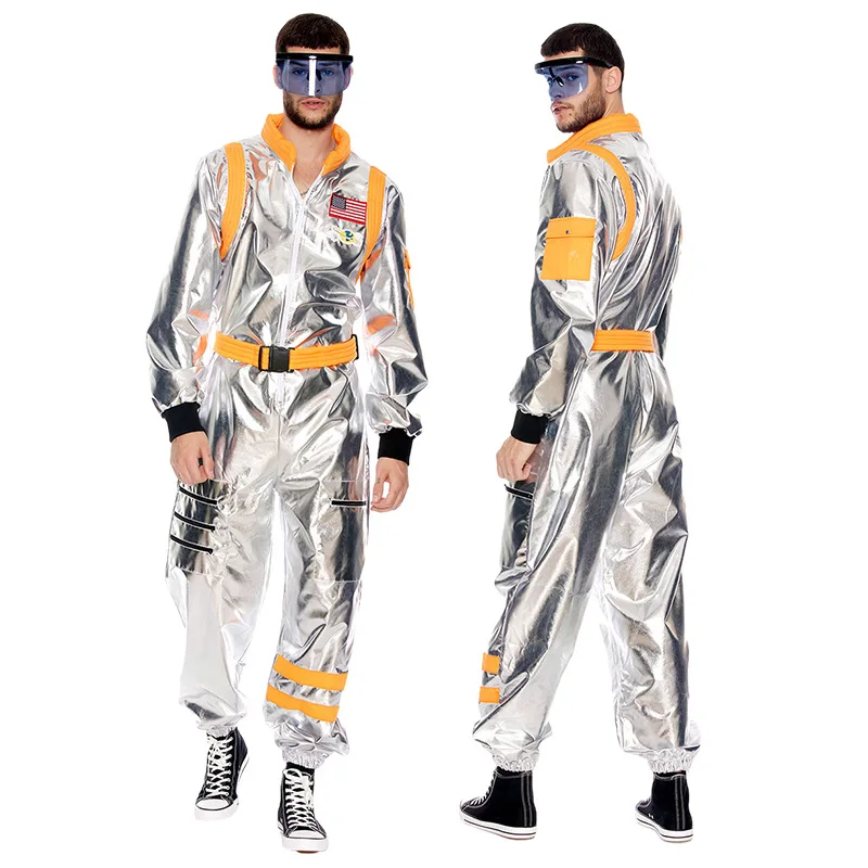 Roupas espaciais Spacesuit Silver Onesie Cos Roupas Roupas de astronauta