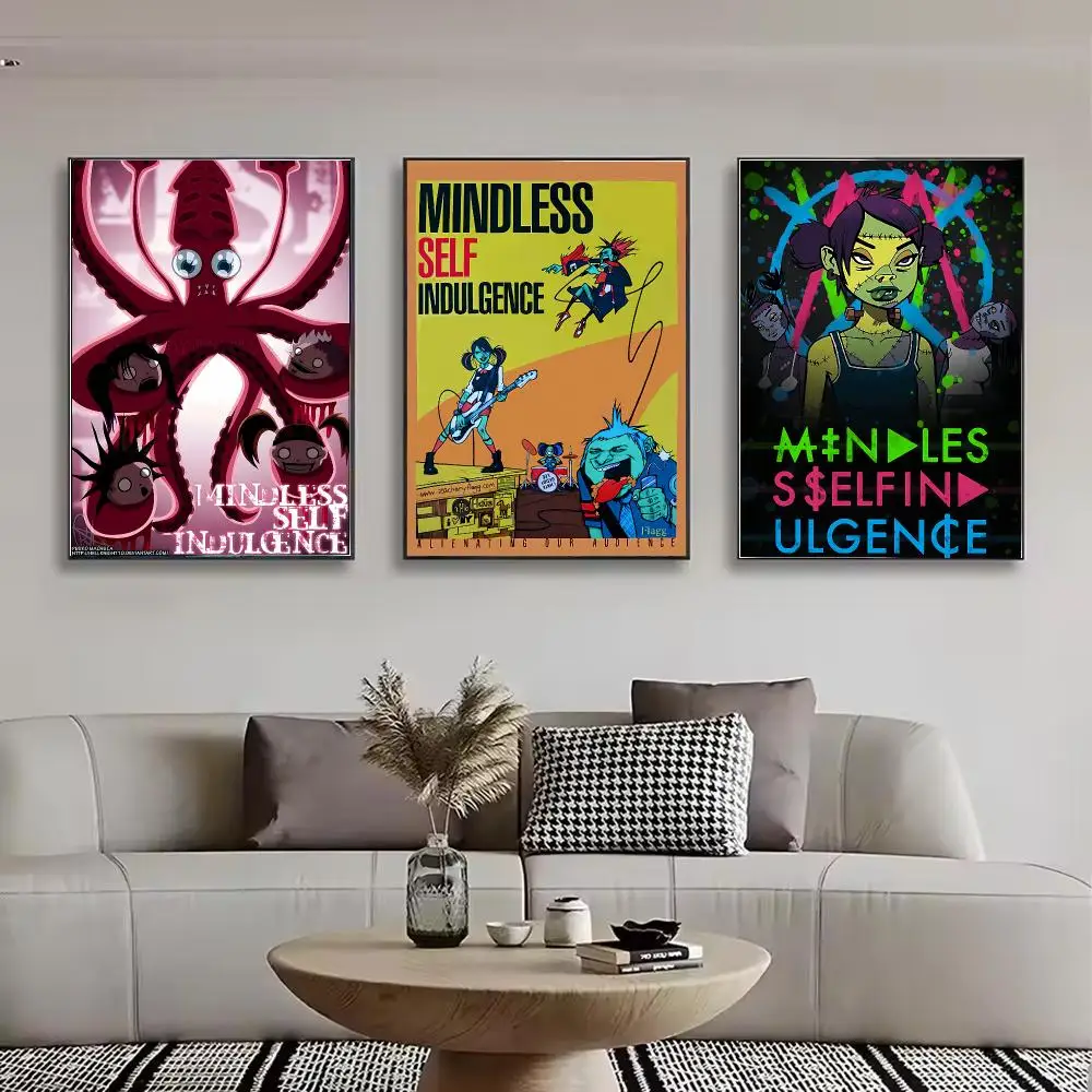 Mindless Self Indulgence Painting Calligraphy Stylish Canvas Poster Wall Art for Bedroom Living Room Study Home Decor Gift