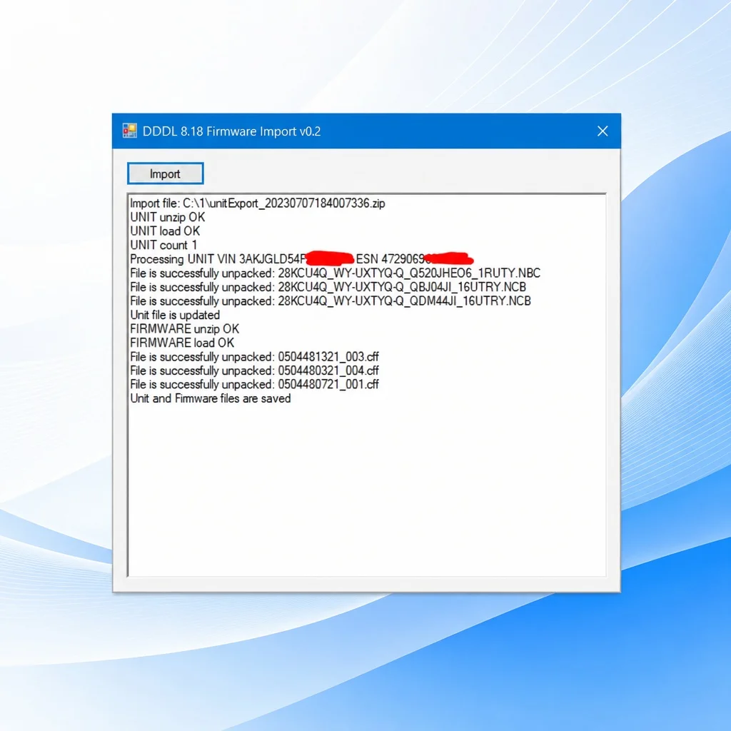 AutoEPC Detroit Diesel DDDL Dataset Firmware Export & Import Tool