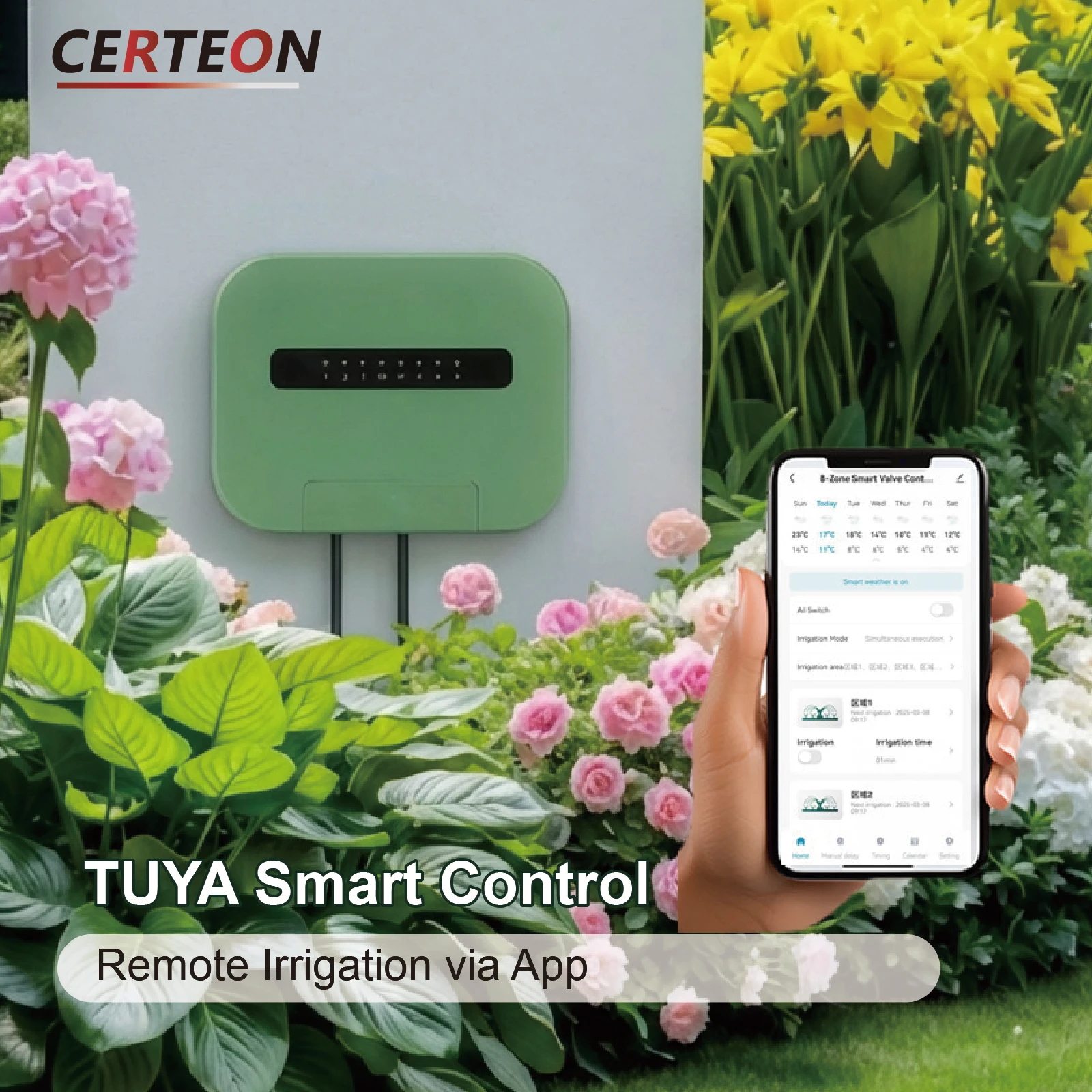 Garden Automatic Programmable Lawn Wireless 6 Timer Irrigation Controller Smart Irrigation WiFi Sprinkler 8 Zone App Remote