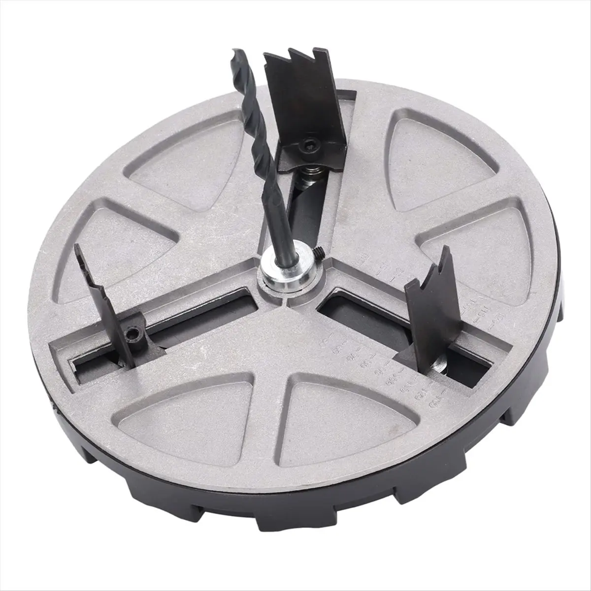 DT35BG Round Circular Punch Saw Adjustable Punching Saw Hole Opener Tools with Positioning Bit and 3 Tooth Blades