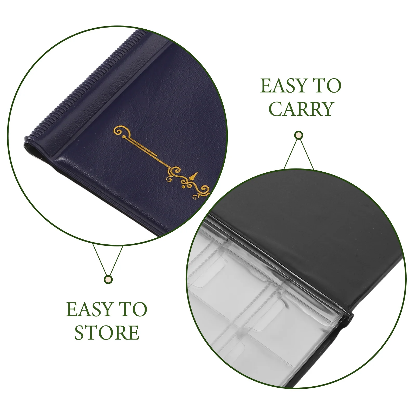 Álbum de armazenamento de moedas, 2 peças, 120 bolsos, livro, caixa de pvc pu para moedas de cobre, organizador de coleção, suporte de exibição, presente