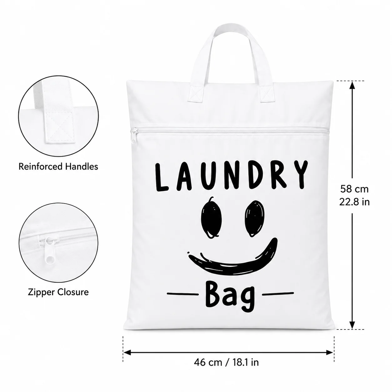 Large clothing storage bag - Durable adjustable handle, zipper design, washable, suitable for travel, sports, yoga, gym, and hom