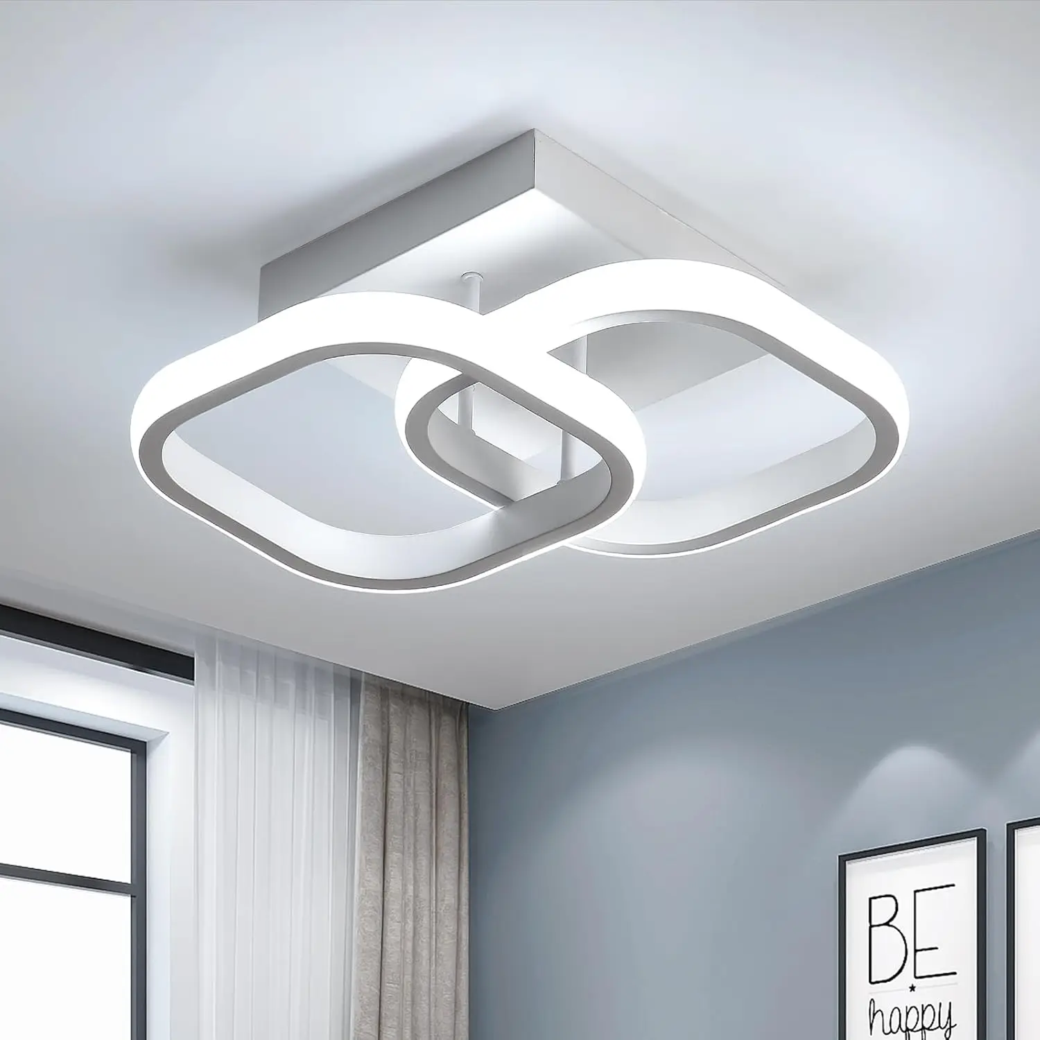 Modern LED Ceiling Lights Square Aisle Lamps Small Corridor Ceiling Fixtures for Hallway Kitchen Bedroom Stair Living Room Study