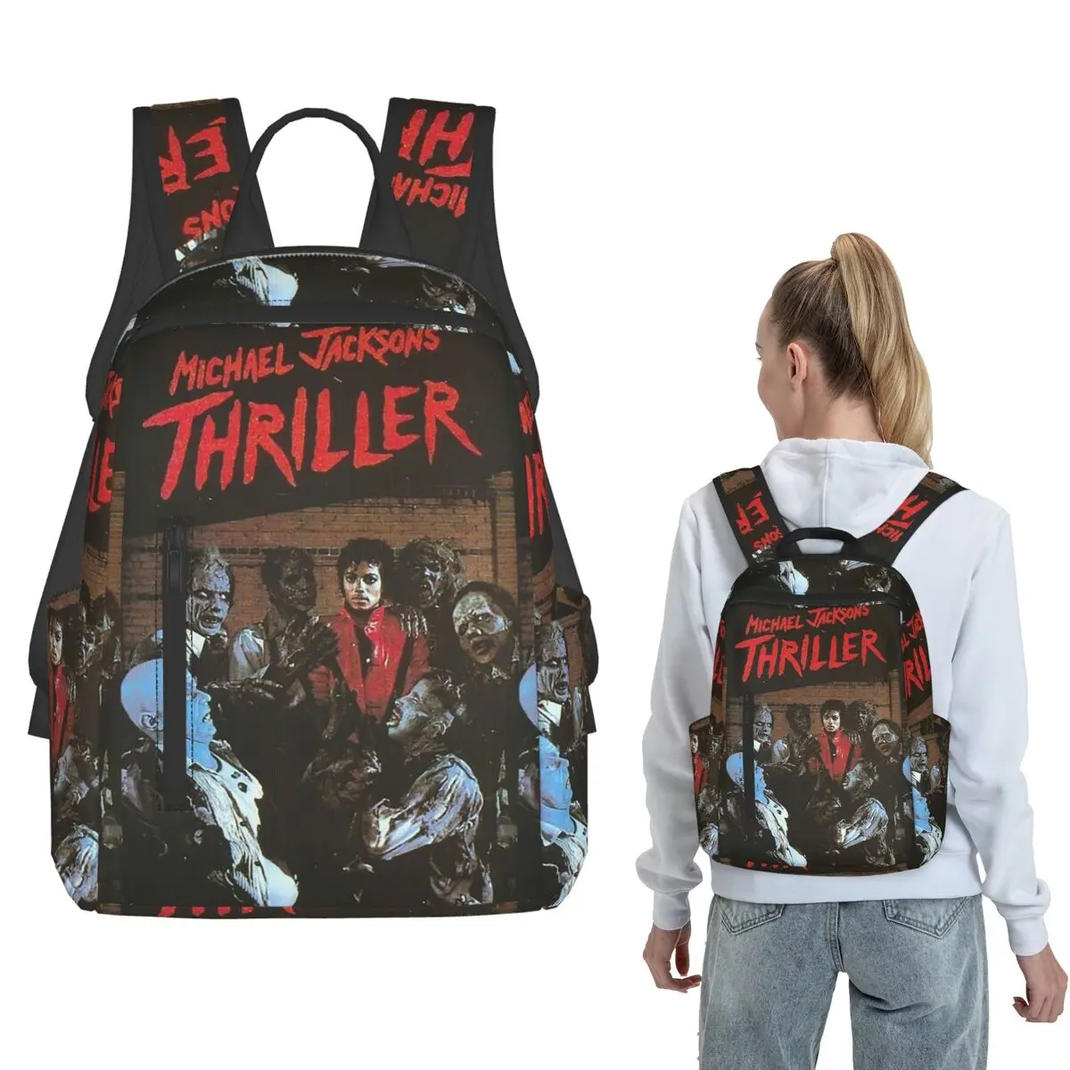Pop Music Michael J-Jackson (17) Backpack Large Capacity Boys Girls BookBag School Bag Shoulder Bags for Men Women