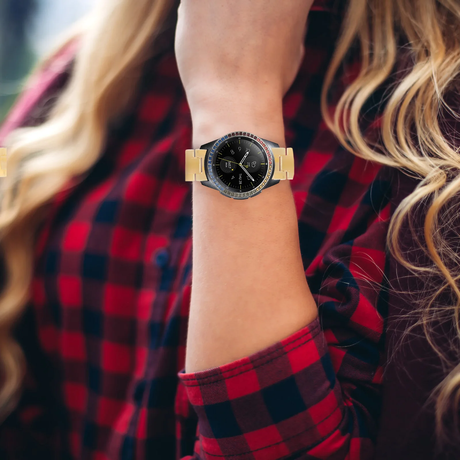 

Diamond-in Metal Ring Protection Decorative Watch Bezel Boxes Smartwatch Protective Classic Case Circle Covers Sun Visor