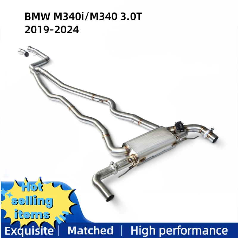 High performance exhaust pipe suitable for BMW M340i/M340 3.0T 2019-2024 original design exhaust system single valve cat back