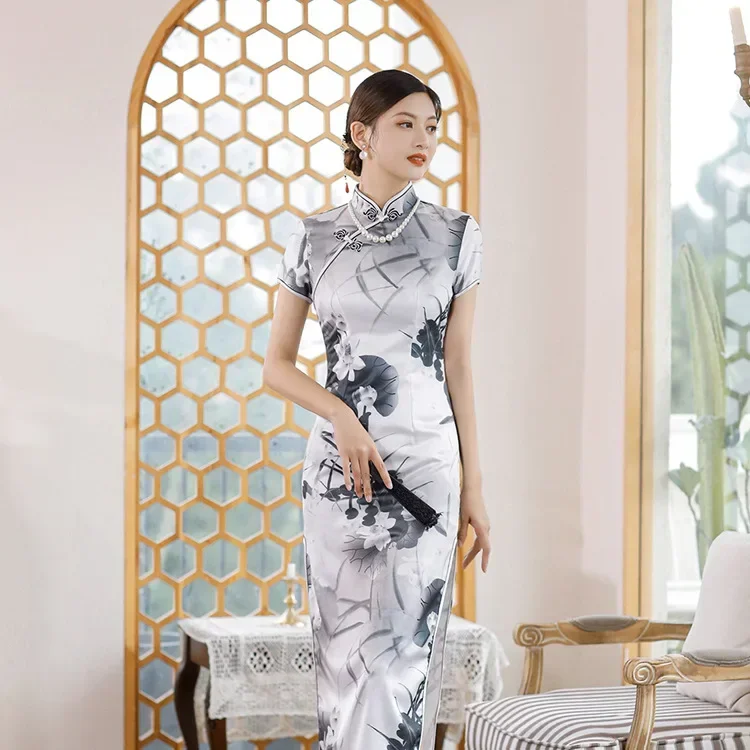 Nieuwe zomer vintage jurk voor vrouwen mode streetwear casual elegante etnische stijl Chinese stijl cheongsam bodycon jurk Y2k