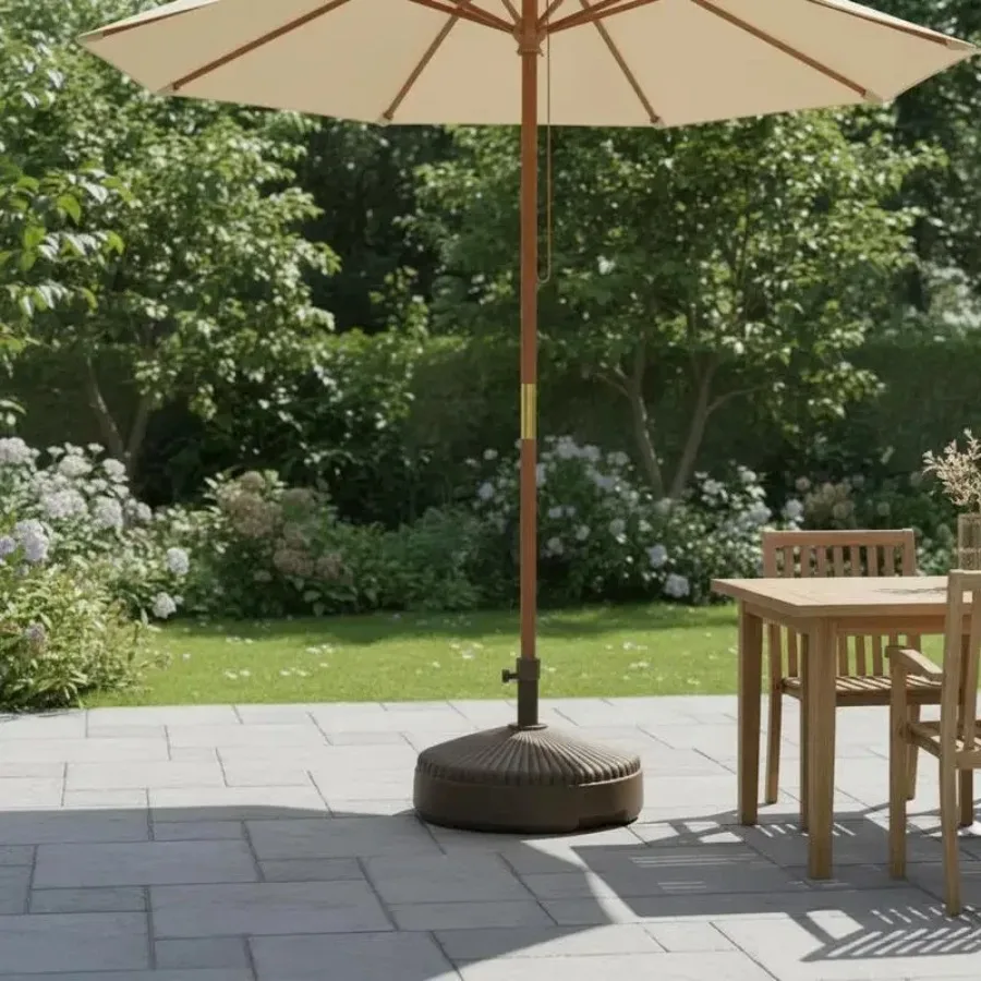 

Garden Parasol Base Holder, 28kg Sand Filled, 23kg Water Filled, Sun Umbrella Base Outdoor Umbrella Stand Weight, Brown