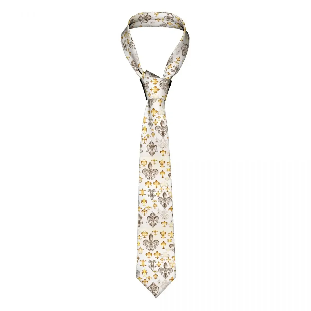 

Formal Skinny Neckties Classic Men's Vintage Fleur De Lis Wedding Tie Gentleman Narrow