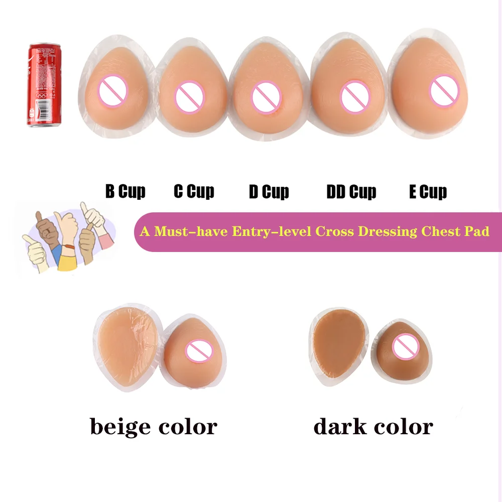 Sticky Boobs Self-adhesive Realistic Big Boobs 2Pcs Silicone Tit Pad Breasts Form Push Up for Shemale Cosplay