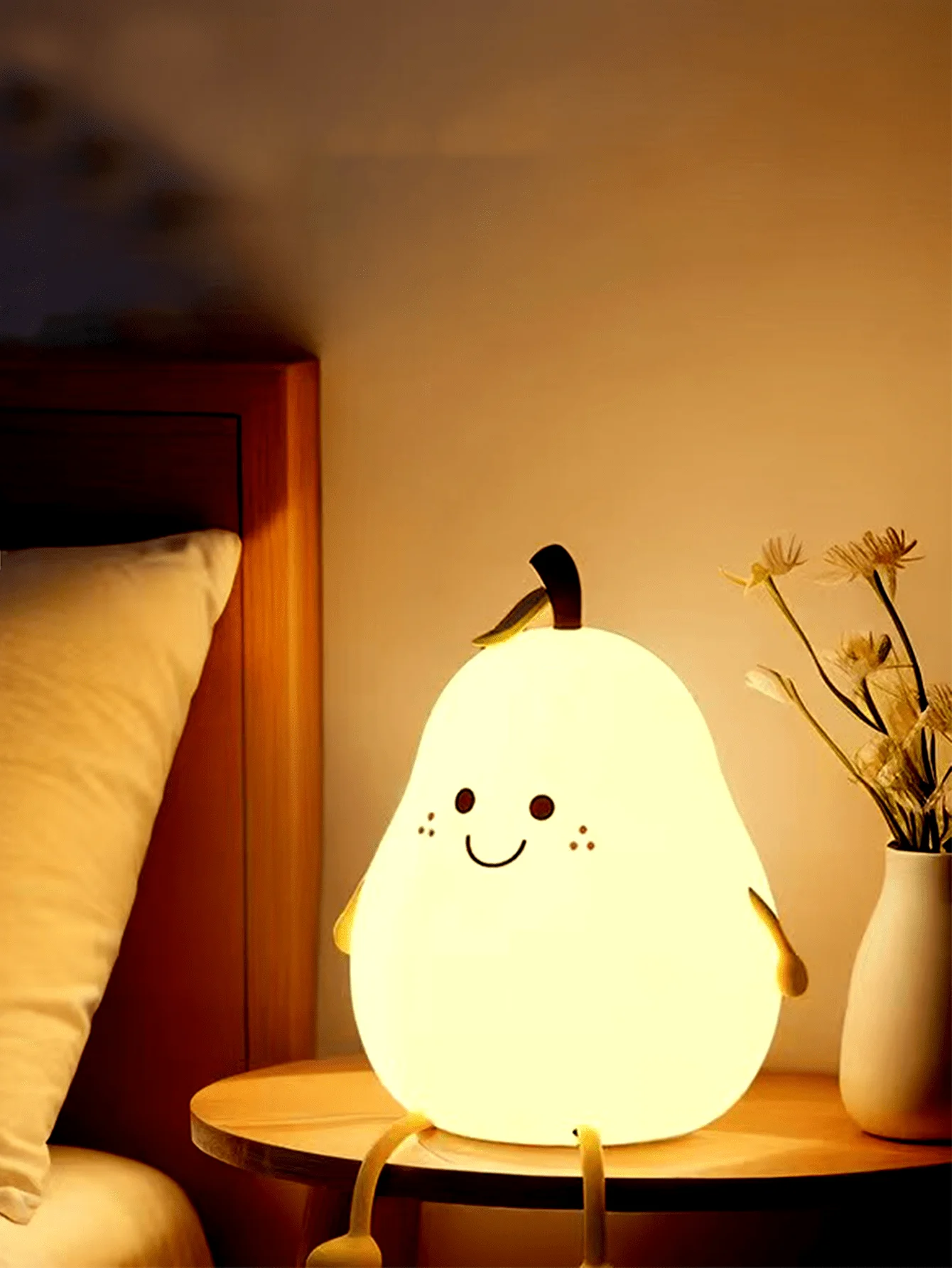 Pear-Shaped LED Night Light | Touch Dimmable | USB Rechargeable | Multi-Color Gift Light