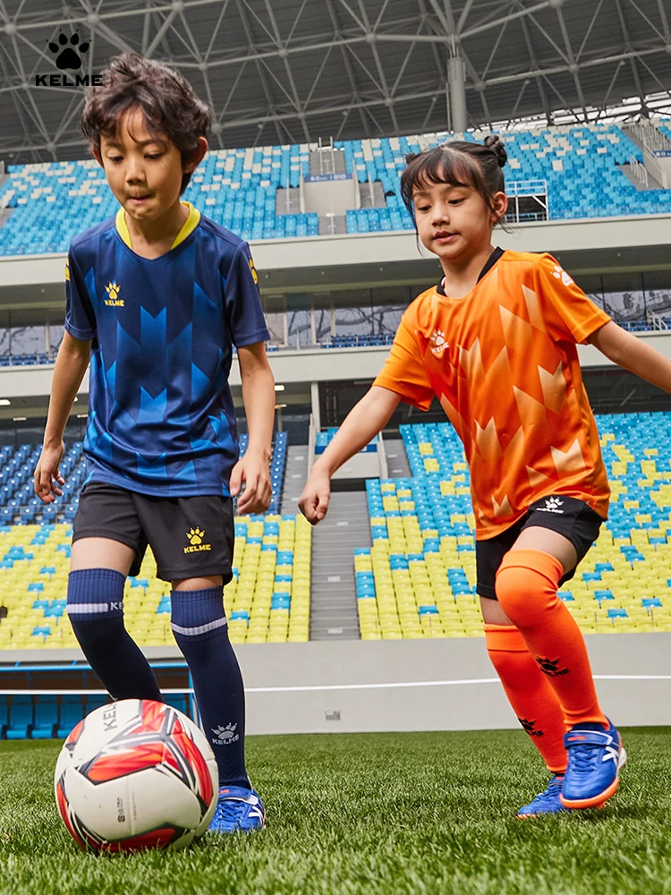 Kelme Children's Football Uniform Suit School Student Short-sleeved Uniform Customized Jersey Training Suit Competition