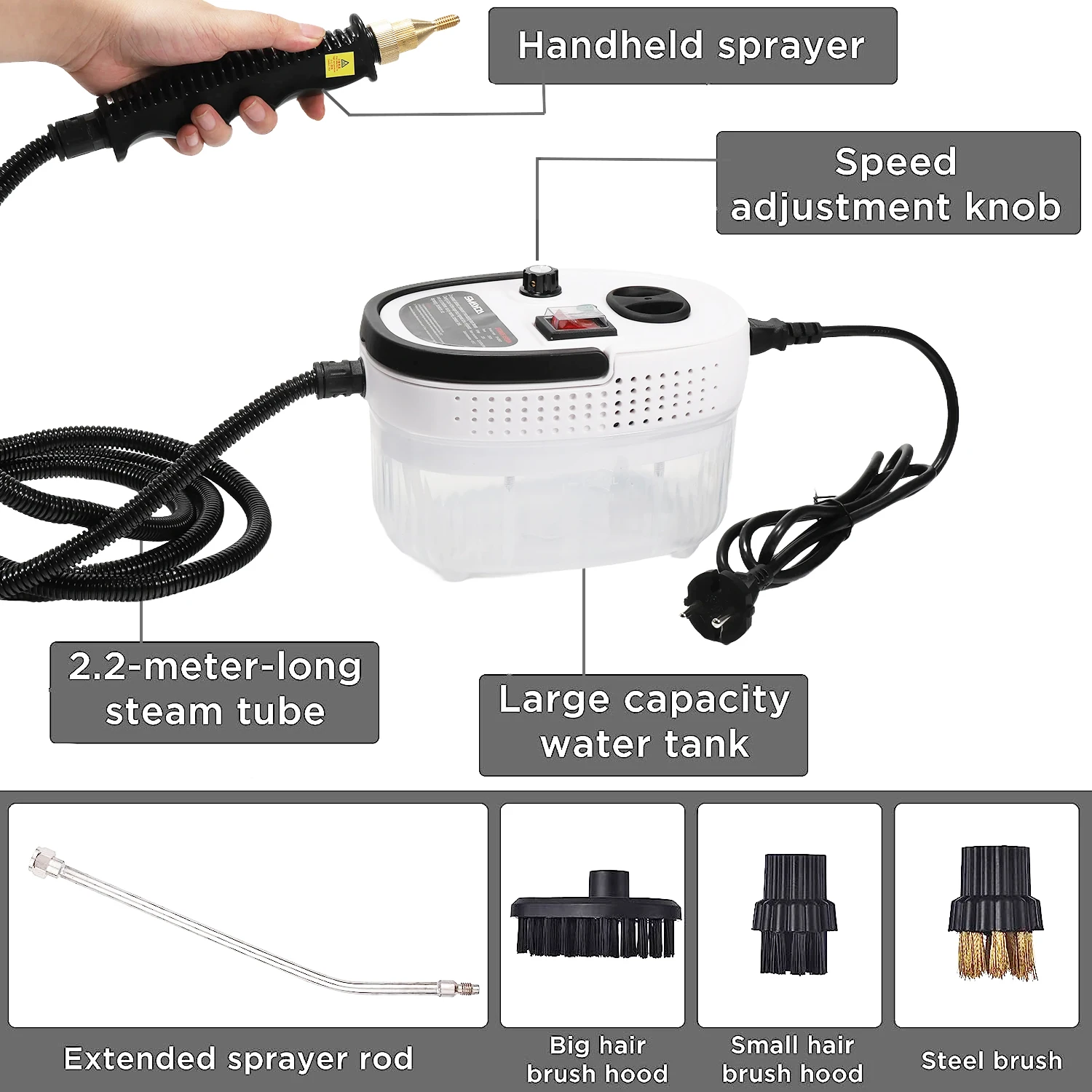 Mini 1500/2500w High Pressure Handheld Pressurized Vacuum Steam Cleaners