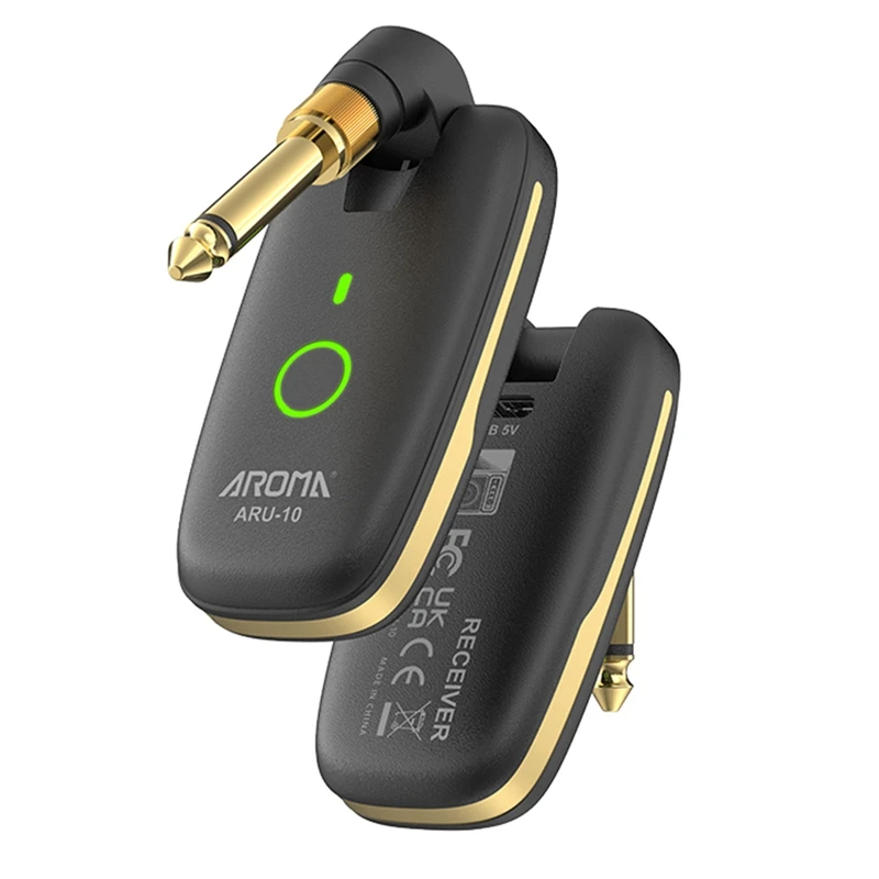 

AA79 Новая система передачи электрогитары Aroma Aru-10, гитарный звукосниматель, передатчик, приемник, 7 каналов для электрогитары, бас-гитары