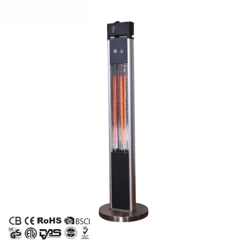 Aluminium Alloy Housing Remote Control 1600w Carbon Fibre Heating Electric Infrared Floor Stand Garden Outdoor Patio Heater