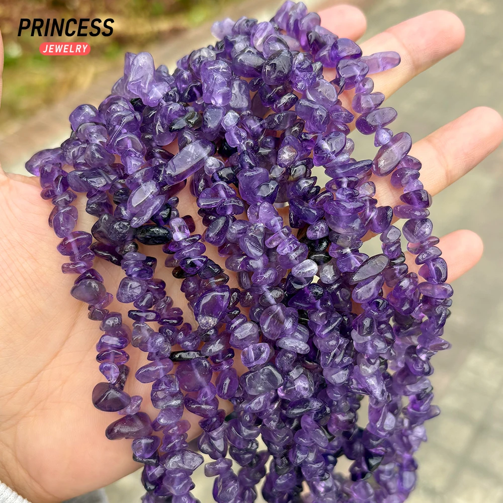 Manik-manik Tidak Beraturan Amethyst Alami Izin untuk Membuat Perhiasan DIY Gelang Kalung Grosir