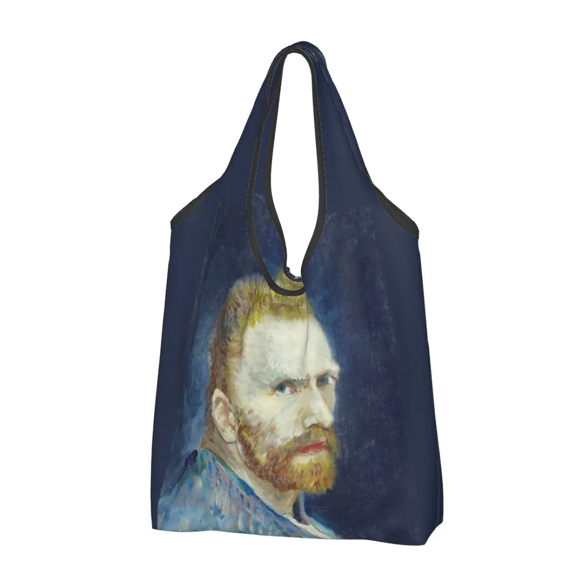 Reusable Vincent Van Gogh - Self Portrait Shopping Bag for Groceries Foldable Grocery Bags Washable Large Tote Bags