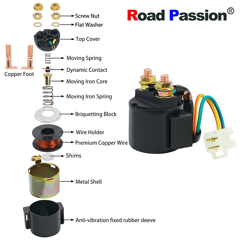 รีเลย์SolenoidสําหรับYAMAHA TTR225 XV500 XV920 BIG BEAR 350 YFM350 BW200 CHAMP 100 GRIZZLY 125 สําหรับSUZUKI DR125SE GR650D
