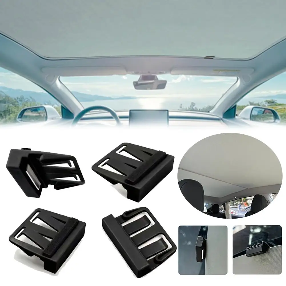 6/8pcs Auto Sunroof Sunshade Holder Clamp Car Sun Visor Screen Fix Buckle Prevent Sunshade Falling Off Interior Accessory