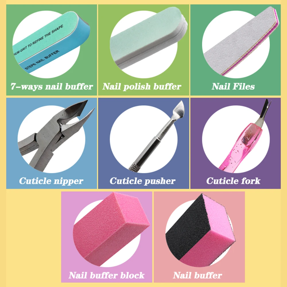 10Pcs Manicure Set Manicure Set Professional Nail Clipper Kit Nail Filing Shaping 2pcs Block Polishing  Dead Skin Scissors