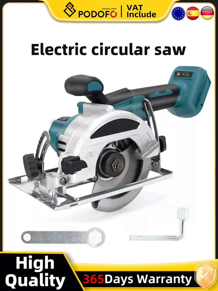 Borstelloze elektrische cirkelzagen 5 inch draadloos snijgereedschap Handheld houtbewerkingsgereedschap voor Makita 18V batterij - afbeelding 2