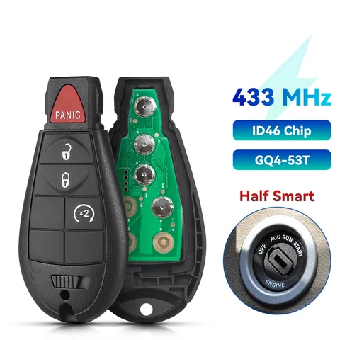 KEYYOU для Dodge RAM 1500 2500 3500 4500 2013-2018 Half Smart GQ4-53T Fobik удаленный ключ от автомобиля 433 МГц ID46-PCF7961...