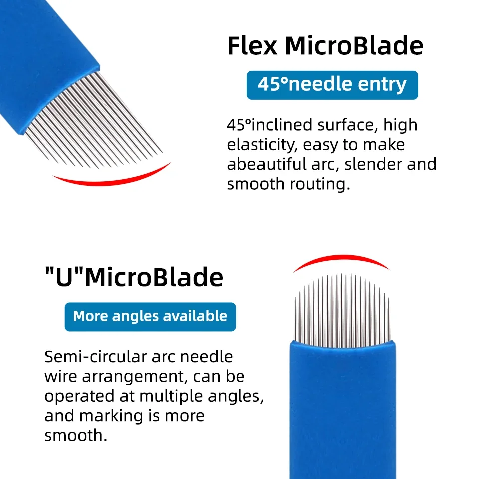 Microblading Tebori شفرات الإبر إبر الوشم إبر تجميل دائم إبرة 7 12 14 16 18 21 شفرات الحاجب اليدوية #4