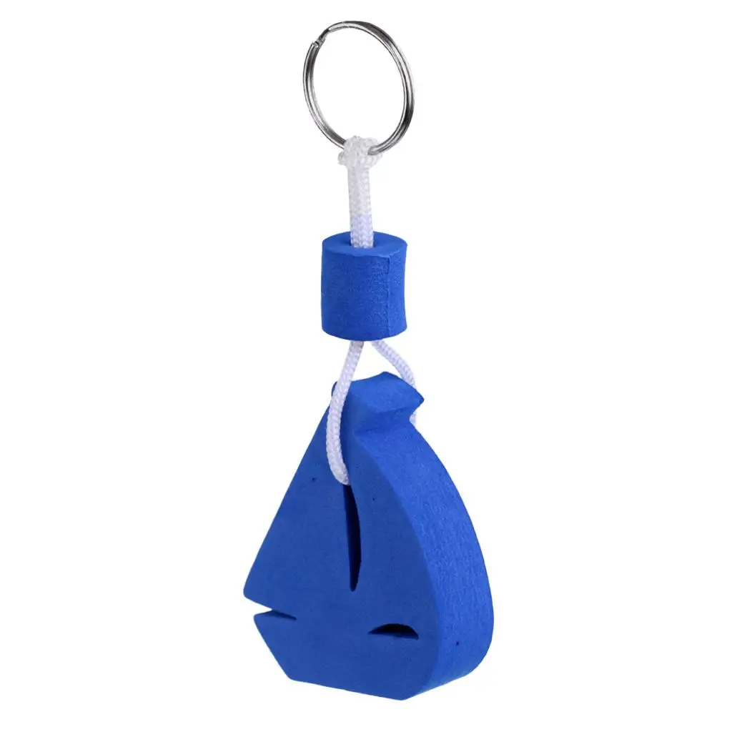 EVA Floating Key Ring Blue Boat Shape Novelty Keychain for Sea Fishing Boat Accessories Use