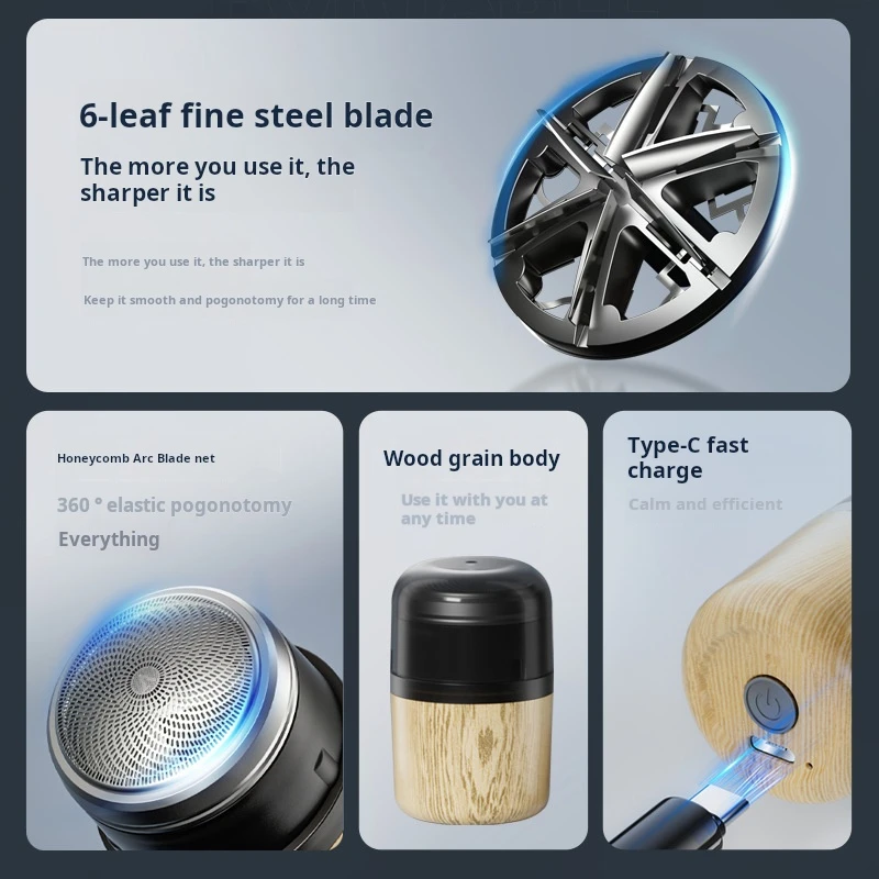 New electric mini shaver, portable household electric shaver, travel multi-functional washable small beard shaver men's