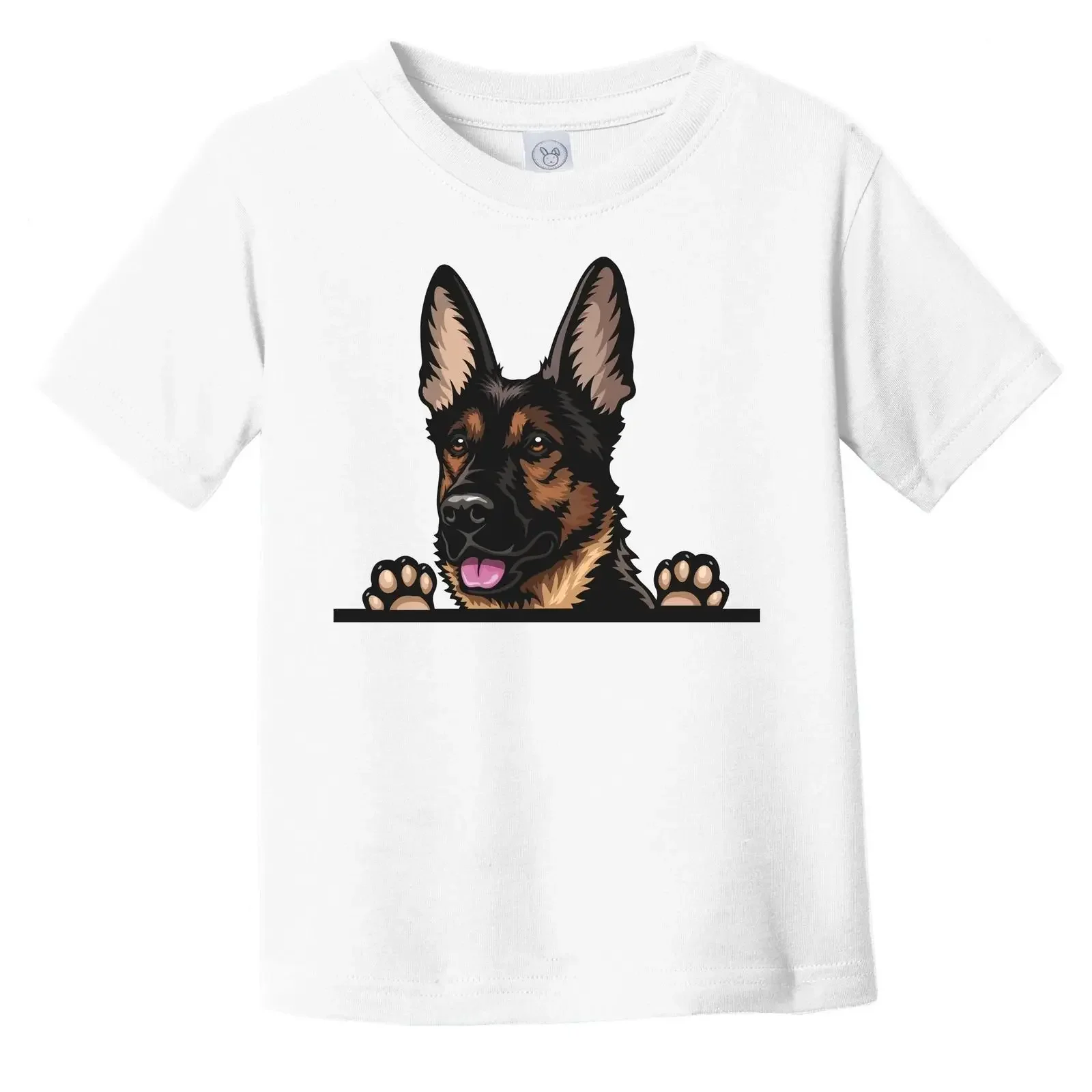 East European Shepherd Dog Breed Popping Up Cute Infant Toddler T Shirt vintage Washed Stylish Versatile Comfortable graphic