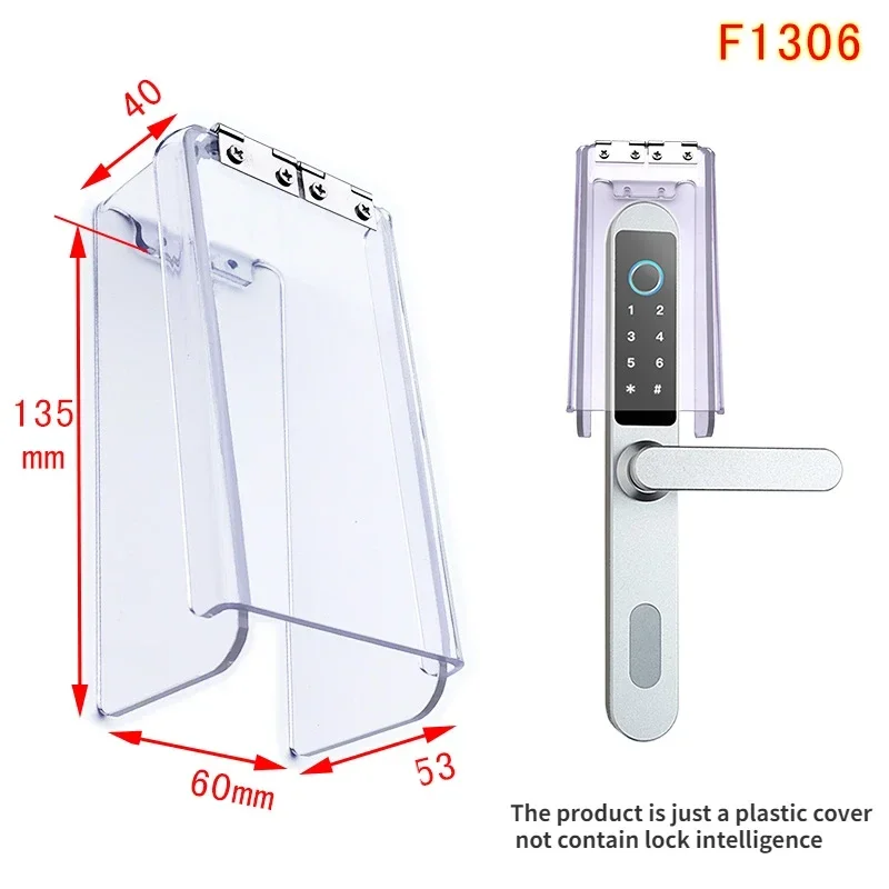 Imagem -06 - Impermeável Smart Door Lock Cover Fingerprint Lock Outdoor Flip Cover Tampa de Plástico Transparente