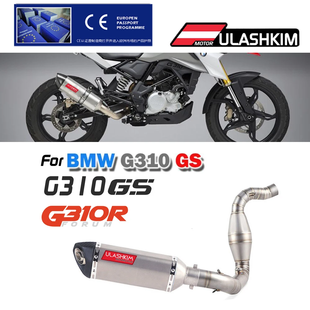 

Motorcycle Full System Exhaust Muffler Escape Slip On for G310R G310GS G 310R G 310GS Middle Contact Pipe