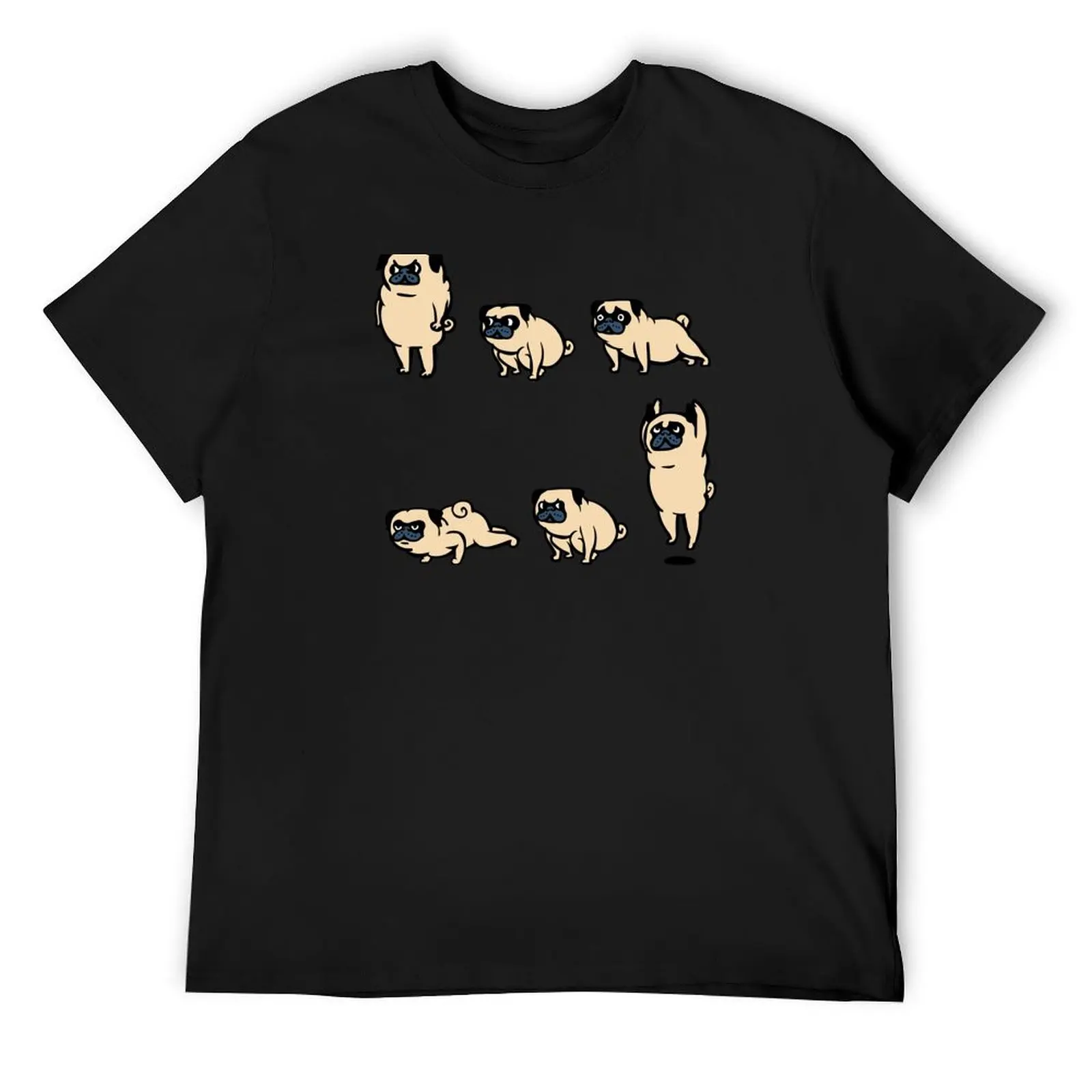 

Pug Burpees T-Shirt heavyweights summer tops vintage clothes vintage t shirts plain black t shirts men