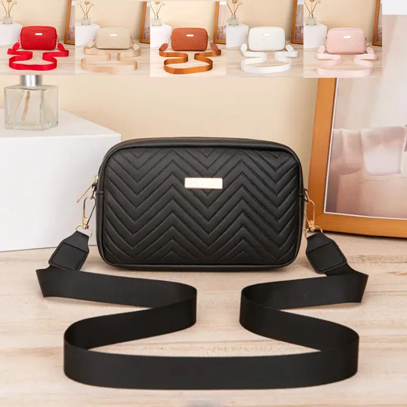 Mini bolso para cámara madre a la moda para mujer, monedero para teléfono móvil con patrón de ondas en relieve, bolso cuadrado pequeño de estilo dulce fresco