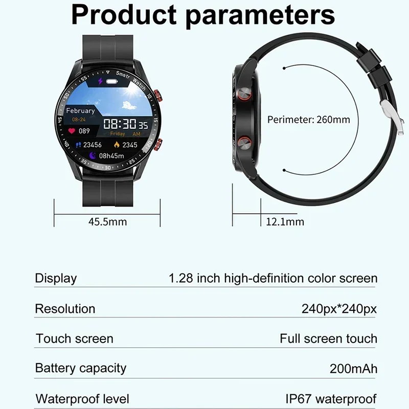 Xiaomi ECG + PPG بلوتوث دعوة ساعة ذكية الرجال الليزر الصحة ضغط الدم اللياقة البدنية الساعات الرياضية الرياضية مقاوم للماء Smartwatch + صندوق