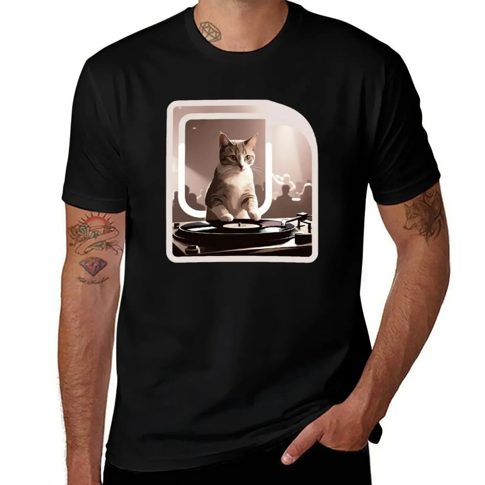 

DJ Cat in the House! T-Shirt custom t shirt tshirts personalised shirts graphic clothing for men