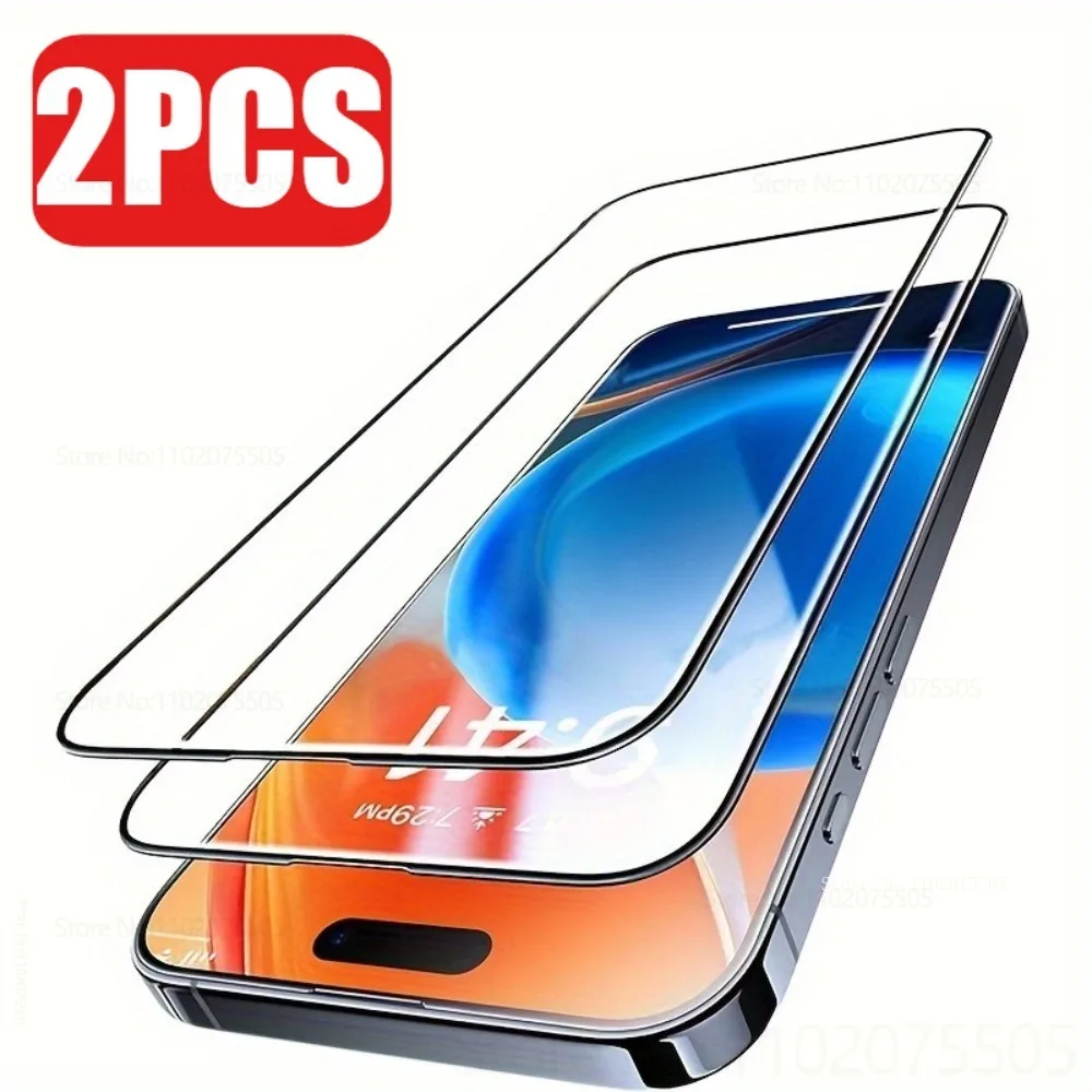 

2 шт. закаленное стекло HD для iPhone 15 Promax 16E 14 Plus 12Mini Защита экрана 17 Promax 11 XS 13 Promax 8 7 6 Plus Film