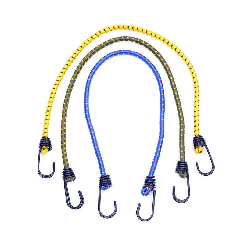 60cm Bungee kordon açık kamp elastik kauçuk çadır halat ile Hooks yürüyüş seyahat bagaj bağlama bağlı halat esnek kemer