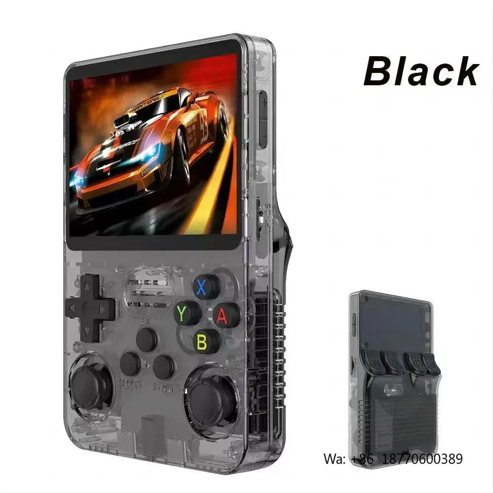 Retro R36S 3.5 Inch Handheld Game Console With Preinstalled Linux System Transparent Design 64G Best Portable Player Gift 2025