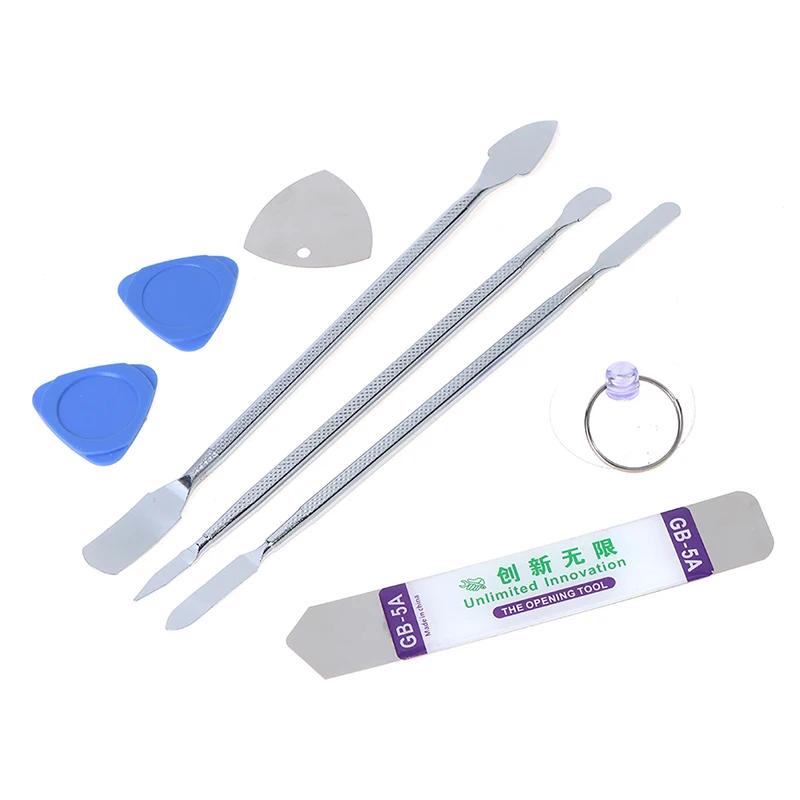8pcs Phone Repair Metal Opening Tool Cellphone Disassemble Crowbar Steel Pry