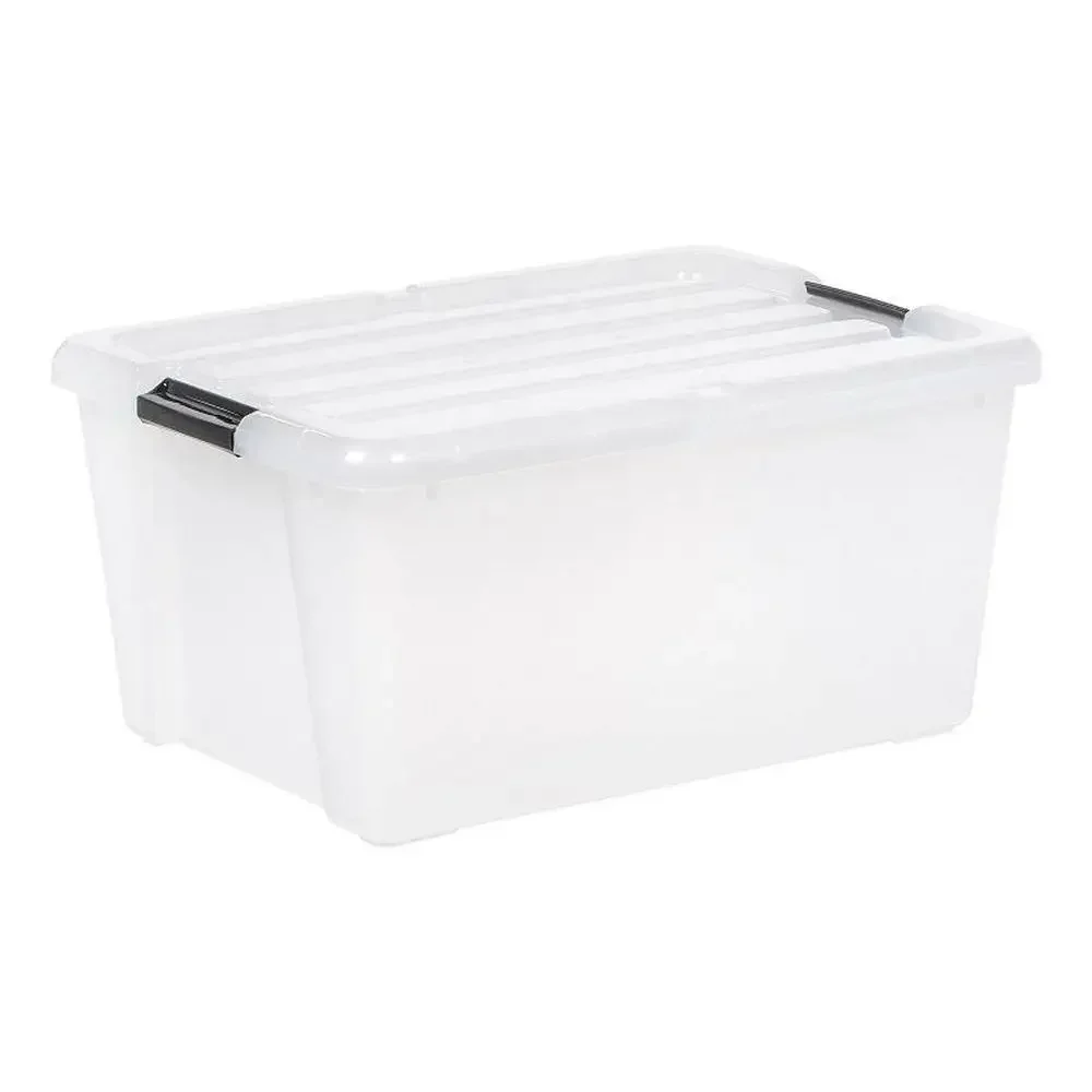 

45qt Plastic Storage Container Bin with Secure Lid and Latching Buckles Clear home organizer shoe and storage plastic box