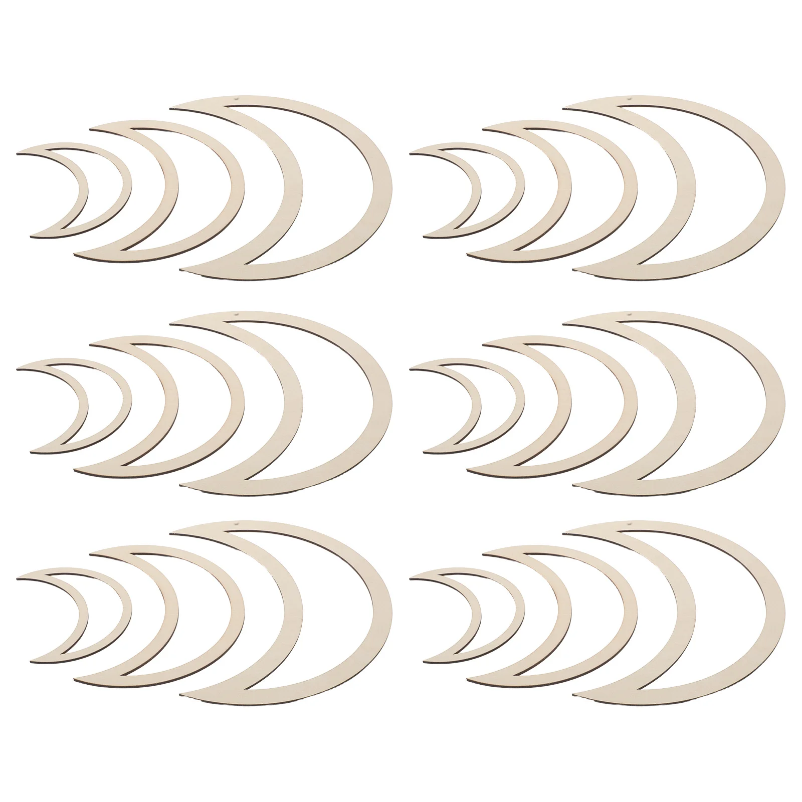 

18 шт., обручи «Ловец снов» с луной, необработанные деревянные кольца «сделай сам», для настенного декора, потолка для спальни, макраме, венок, рамка