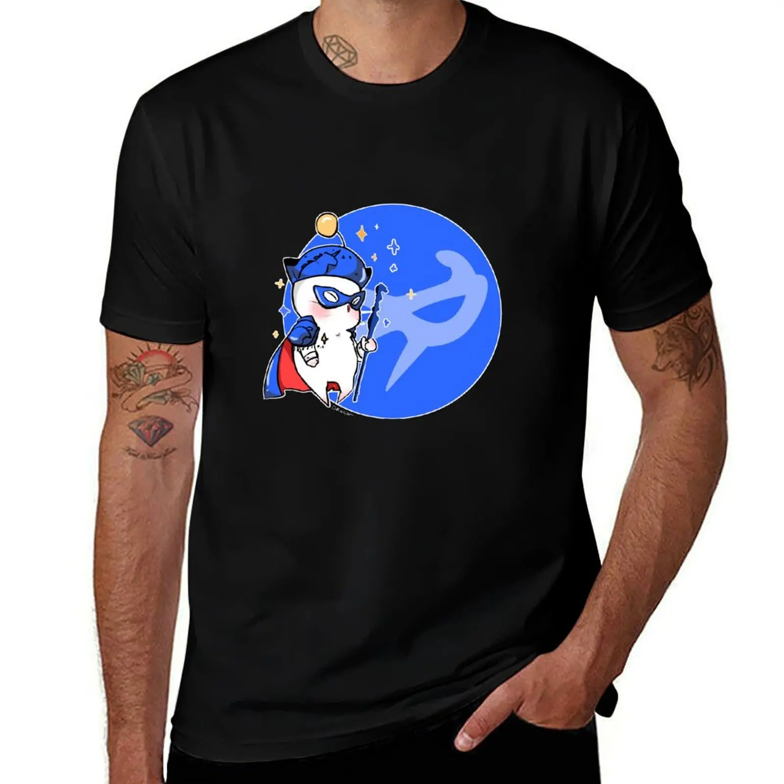 

BLUEMAGE MOOGLE FFXIV T-Shirt cotton t shirt pack t shirt man luxury T-Shirt