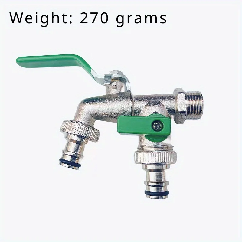 1 Set of Green Zinc Alloy Dual Outlet Faucets - Modern Style 