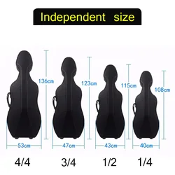 Multicolor Independent Size 4/4 3/4 1/2 1/4 Cello Case Backpack Professional Cello Bag Shoulder Thicken Lightweight