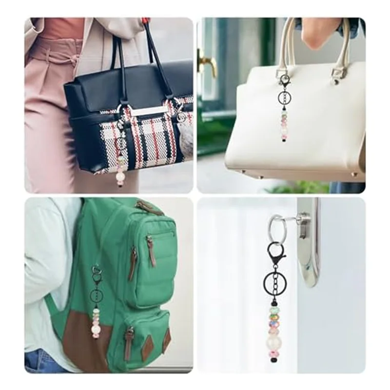 AED6-8Pcs Beadable المفاتيح القضبان Beadable الفراغات DIY بها بنفسك حبة بار المفاتيح عدة لتقوم بها بنفسك المفاتيح اكسسوارات للنساء الرجال DIY بها بنفسك