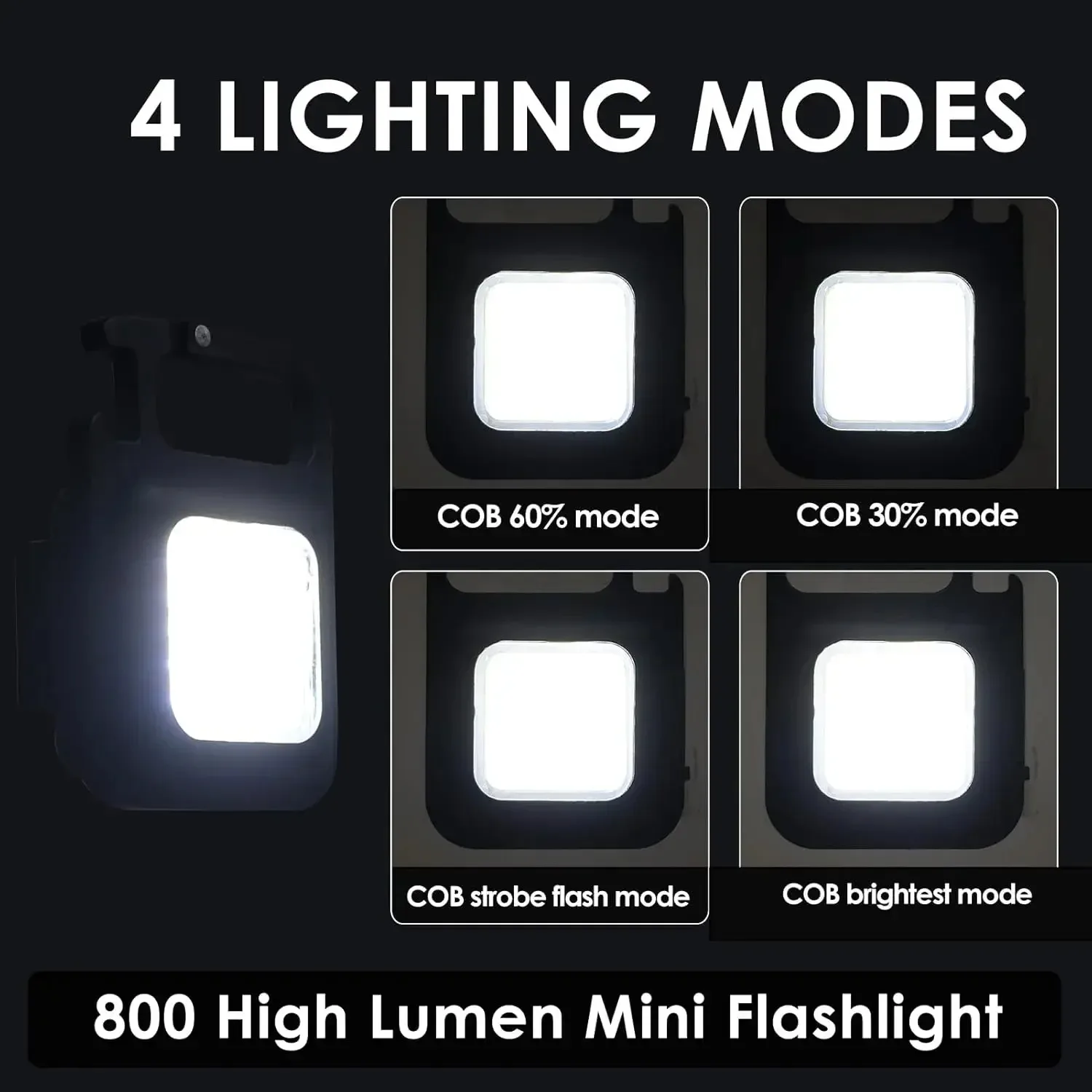 LED Mini Flashlight Super Bright COB Keychain Light Outdoor Emergency Camping Pocket Lamp With Tail Magnet Corkscrew