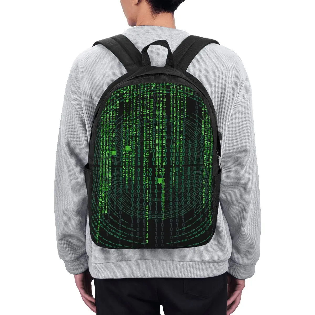 

Matrix Original Green Design Backpack Travel Notebook Bag Computer College Student School Bag Laptop Shoulder Bags for Men Women